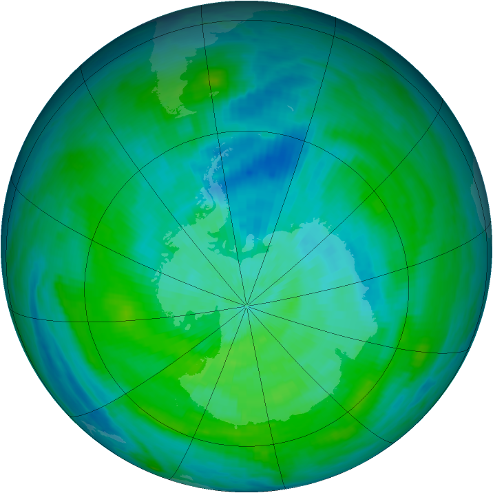 Antarctic ozone map for 07 March 1979